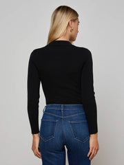 Elisabetta Knit Bodysuit in Black/Gold | L'AGENCE sale