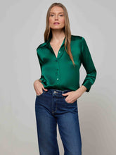 Dani Silk Blouse in Bottle Green | L'AGENCE Women