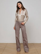 Clayton Coated Wide-Leg Jean in Driftwood Coated | L'AGENCE sale