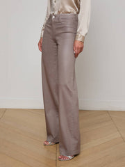Clayton Coated Wide-Leg Jean in Driftwood Coated | L'AGENCE sale