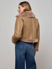 Pike Shearling Leather Jacket in Chanterelle | L'AGENCE near me