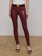 Marguerite Coated Skinny Jean in Dark Port Coated | L'AGENCE online