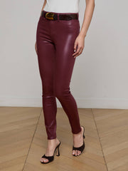 Marguerite Coated Skinny Jean in Dark Port Coated | L'AGENCE online