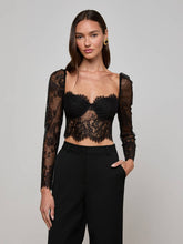 Lori Lace Bustier Top in Black | L'AGENCE Women