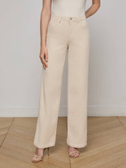 Scottie Corduroy Wide-Leg Jean in French Vanilla | L'AGENCE US