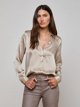 Tyler Silk Blouse in Smoke Grey | L'AGENCE discount