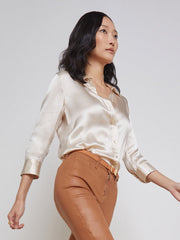 Dani Silk Blouse in Champagne | L'AGENCE online