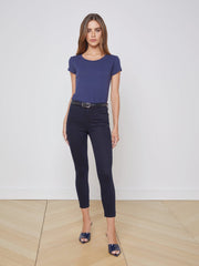 Cory Cotton Scoopneck Tee in Navy | L'AGENCE near me