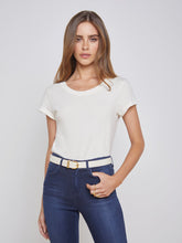 Cory Cotton Scoopneck Tee in Vintage White | L'AGENCE sale