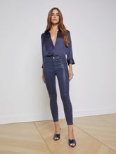 Margot High Rise Skinny Jean in Navy Coated | L'AGENCE near me
