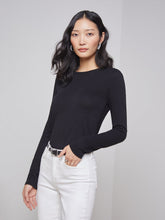 Tess Long Sleeve Tee in Black | L'AGENCE sale