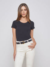 Cory Cotton Scoopneck Tee in Black | L'AGENCE near me