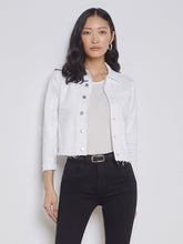 Janelle 3/4 Sleeve Jean Jacket in Blanc | L'AGENCE online