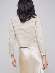Janelle 3/4 Sleeve Jean Jacket in Biscuit | L'AGENCE near me