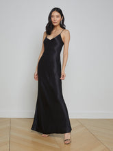 Serita Silk Slip Dress in Black | L'AGENCE for sale