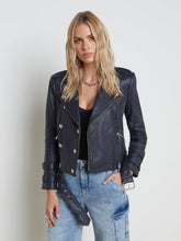 Billie Belted Leather Jacket in Midnight | L'AGENCE US