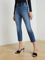 Sada High-Rise Slim-Leg Cropped Jean in Cambridge | L'AGENCE Women