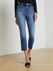 Sada High-Rise Slim-Leg Cropped Jean in Cambridge | L'AGENCE Women
