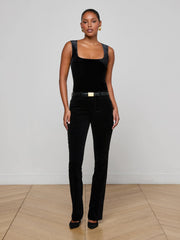 Molly Velvet Bodysuit in Black | L'AGENCE discount
