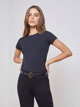 Ressi Fitted Tee in Black Micro Modal | L'AGENCE for sale