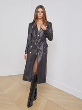 Celina Leather Trench Coat in Black | L'AGENCE online