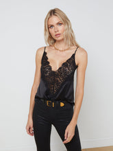 Priya Silk Lace Camisole in Black | L'AGENCE sale
