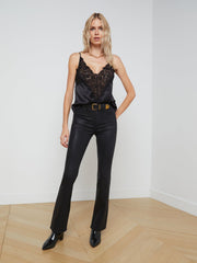 Priya Silk Lace Camisole in Black | L'AGENCE sale