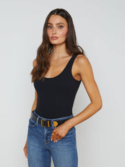 Nica Scoopneck Bodysuit in Black | L'AGENCE for sale