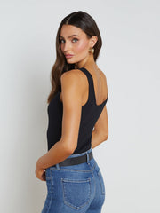 Nica Scoopneck Bodysuit in Black | L'AGENCE for sale