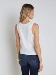 Mikaela Cotton Tank in White | L'AGENCE online