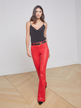 Marty Coated Flare Jean in Tango Red Coated | L'AGENCE for sale