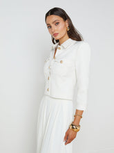 Kumi Cropped Jacket in White | L'AGENCE Women