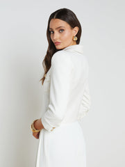 Kumi Cropped Jacket in White | L'AGENCE Women