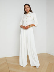 Kumi Cropped Jacket in White | L'AGENCE Women