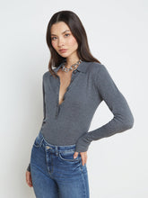 Sterling Long Sleeve Sweater in Grey/Gunmetal | L'AGENCE near me