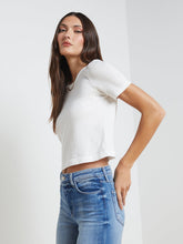 Donna Cotton Cropped Tee in White | L'AGENCE sale