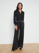 Pilar Silk Wide-Leg Pant in Black | L'AGENCE US