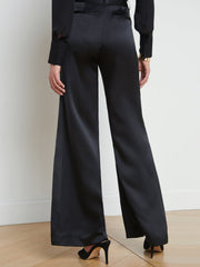 Pilar Silk Wide-Leg Pant in Black | L'AGENCE US