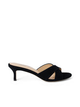 Aveline Kitten-Heel Sandal in Black Suede | L'AGENCE discount