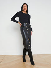 Milann Vegan Leather Skirt in Black | L'AGENCE US