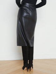 Milann Vegan Leather Skirt in Black | L'AGENCE US