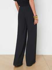 Nova Pleated Wide-Leg Pant in Black | L'AGENCE near me