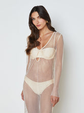 Sara Mesh Cover-Up Dress in Champagne | L'AGENCE US