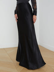 Ryker Silk Maxi Skirt in Black | L'AGENCE for sale