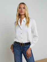 Ellery Shirt in White/Gold | L'AGENCE discount