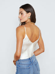 Lexi Silk Camisole in White | L'AGENCE discount
