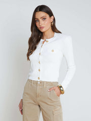 Toulouse Cardigan in Ivory | L'AGENCE Women