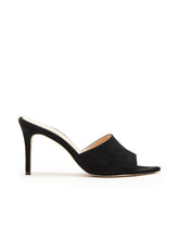 Lolita Suede Open-Toe Mule in Black Suede | L'AGENCE for sale