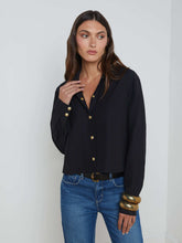 Cosette Shirt in Black/Gold | L'AGENCE sale