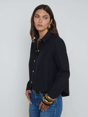 Cosette Shirt in Black/Gold | L'AGENCE sale